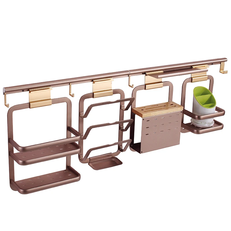 

Wholesale Wall Mount Aluminum Kitchen Accessories Rack kitchen dish storage rack
