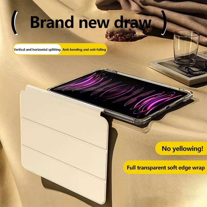 Чехол для iPad Mini 2024 7 A17 Pro Mini6 2021 акриловый HD прозрачный жесткий низ мягкая боковая