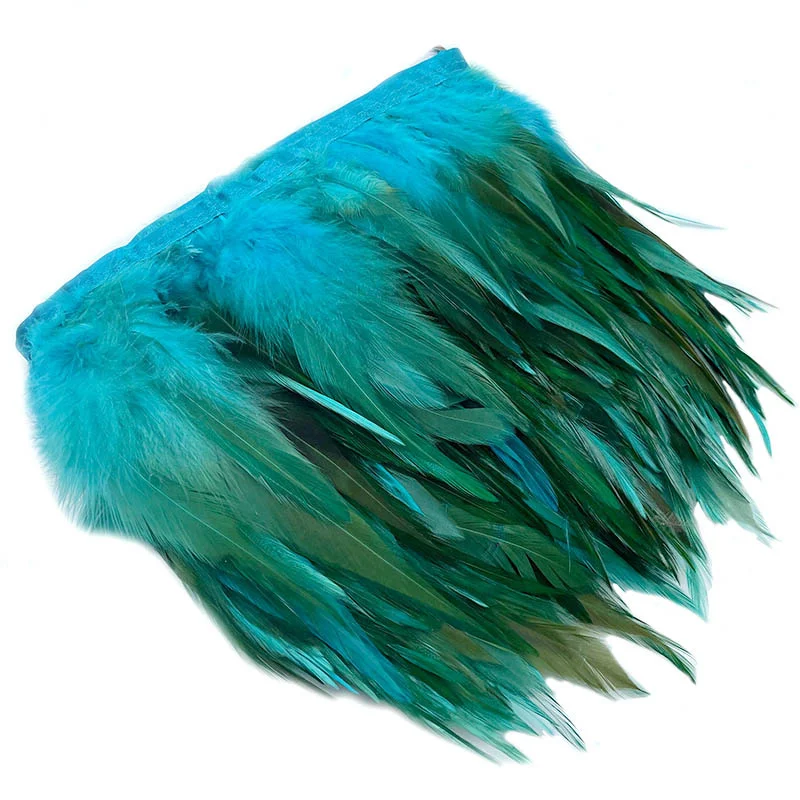 Adorno de plumas de faisán de Navidad, 1M, 10-15cm, hecho a mano, manualidades de penacho para fiesta, cinta de plumas, decoración de ropa de costura de boda