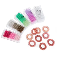9pcs european fashion color hair accessories exquisite small phone cord series headband gradient color hair ring rubber band set