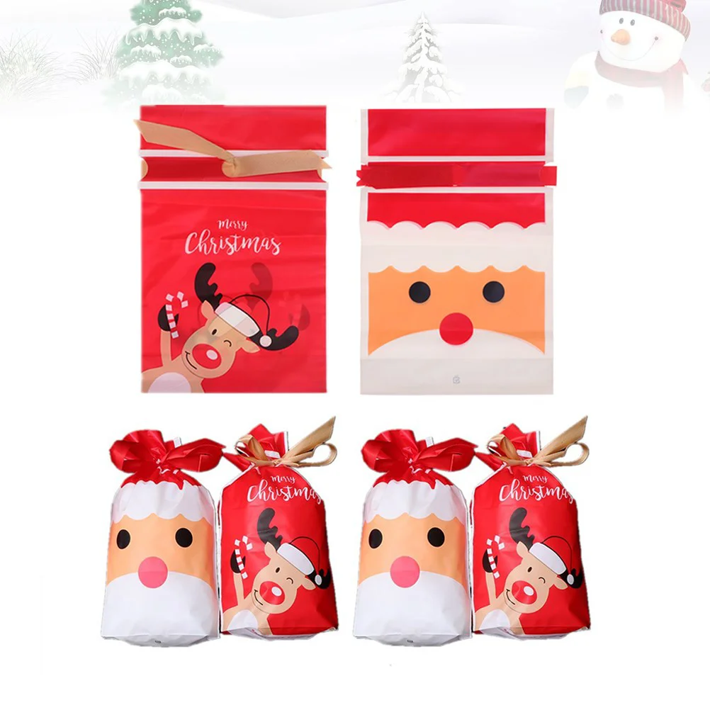 

50pcs Christmas Drawstring Bags Drawstring Bag Candy Packages Bundle Pockets for Kids