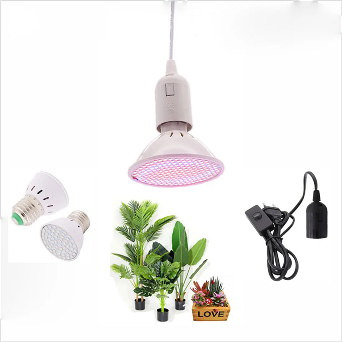 Full Spectrum 6w 15w 20w 26w Plant Light For Indoor Plant E27 Adjustable Hanging Growing Lamp