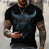 2022 summer latest viking symbol printed 3d oversized t shirt mens crew neck short sleeved harajuku street hip hop unisex top