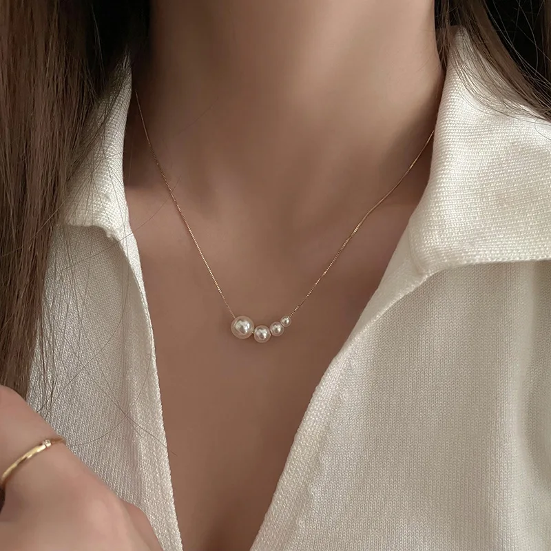 

2023 Light Luxury Necklace Freshwater Pearl Necklace Women's New High-end Sense Collarbone Chain Fashion Jewelry Accessories