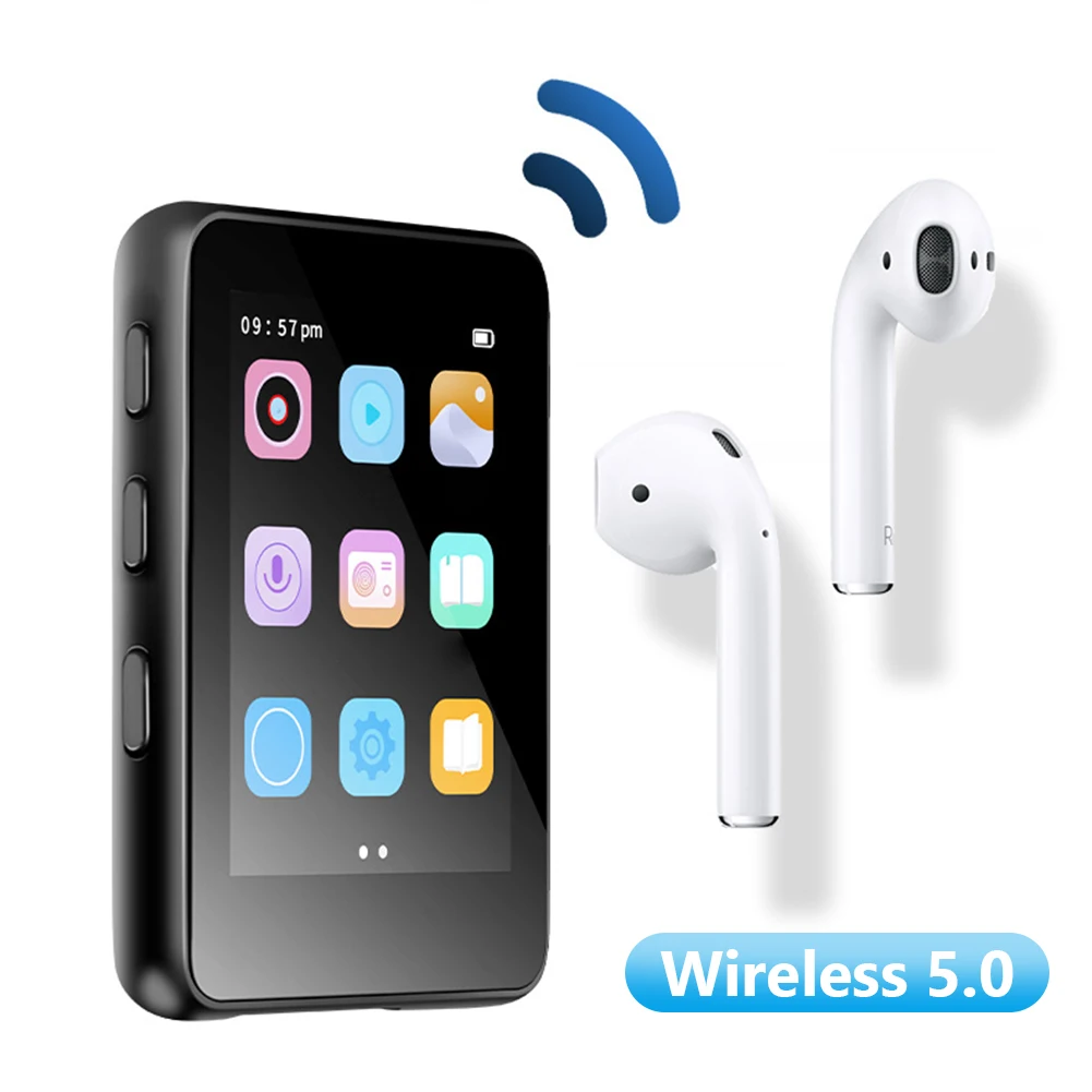 

2.4 Inch IPS MP3 Player Walkman Touch Screen Bluetooth-compatible 5.0 MP3 MP4 Player with E-Book/Recording Ultra-thin for Sports