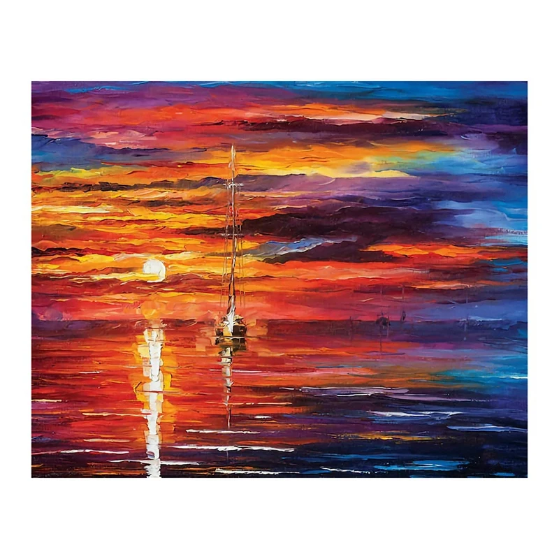 

DIY Paint By Numbers For Beginner,Field Paint By Number Kit On Canvas 16X20inch (No Frame),Craft For Wall Decor - Sunset