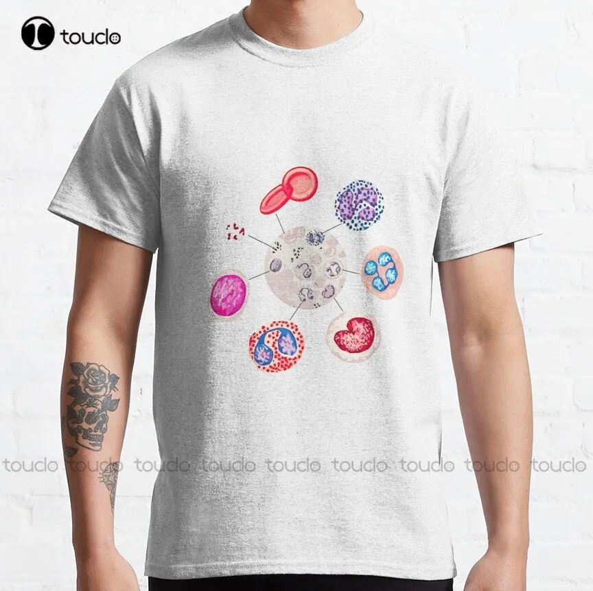 

Blood Cells. Rbcs. Wbcs, Basophil, Platelet, Thrombocyte, Neutrophil, B-Lymphocyte, Monocyte, Eosinophil.Neuroscience T-Shirt