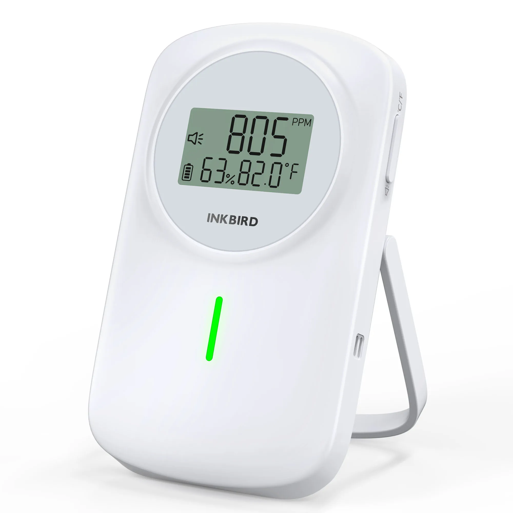 

INKBIRD Монитор качества воздуха 3-в-1 Детектор температуры и влажности CO2 Двойная система сигнализации Детектор качества воздуха в помещении для дома