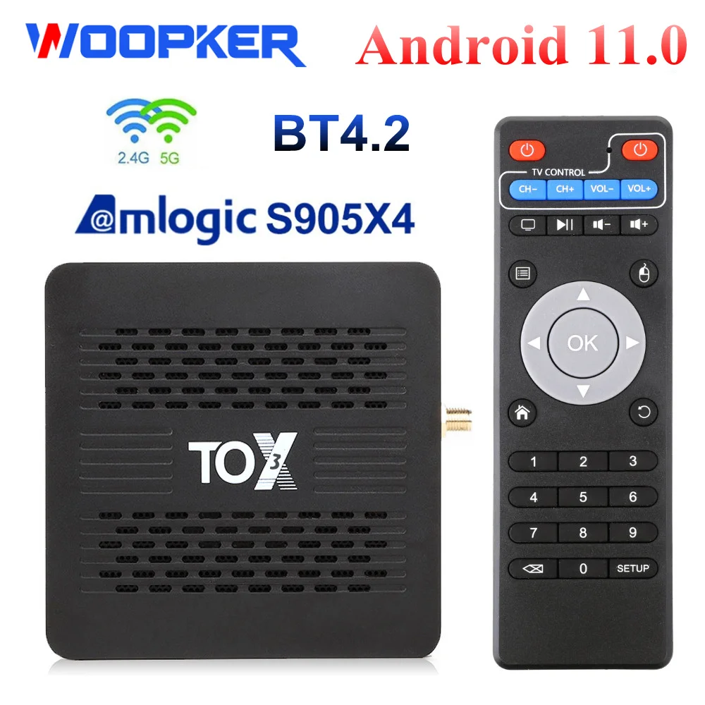 

TOX3 Android 11.0 Smart Tv box Amlogic S905X4 Wifi 1000M 4K Media Player Support Dolby Atmos Audio TOX3 Lite TV BOX TOX1 Upgrade