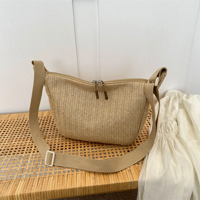 

Summer Popular Straw Bags Women New Versatile Fashion Shoulder Bag Casual Nylon Crossbody Bags for Women 2023