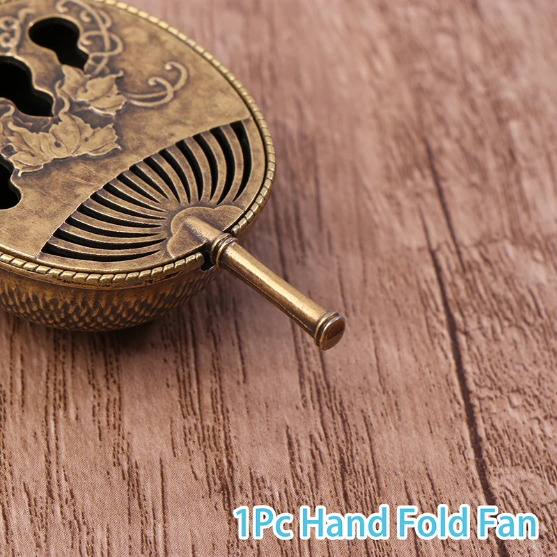 Винтажная Мини-курильница В Форме Веера Небольшой Металлический Поднос Для