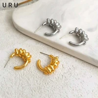 s925 needle fashion jewelry geometric earrings high quality brass metal thick plated golden silvery color women earrings gifts
