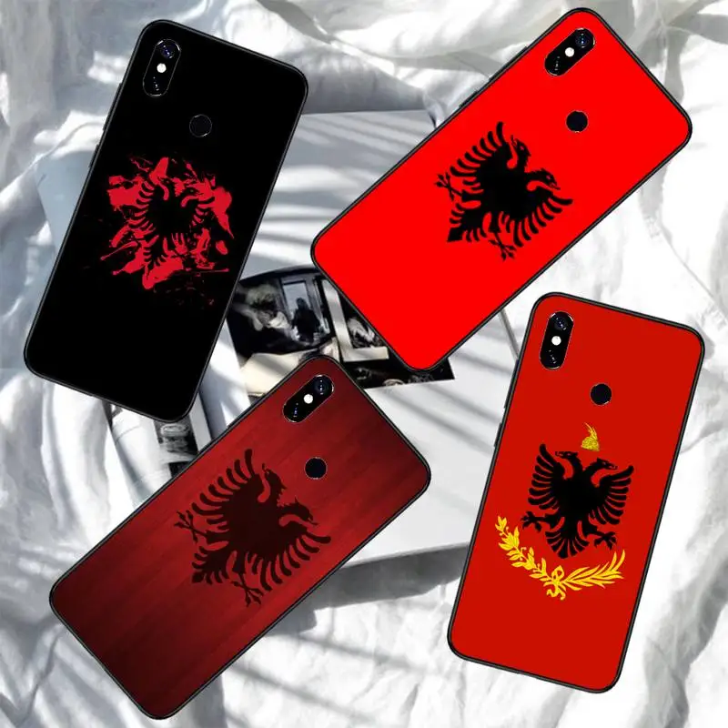 

Albania National flag Eagle Phone Case For Xiaomi Redmi note 7 8 9 11 i t s 10 A poco f3 x3 pro lite funda shell coque cover