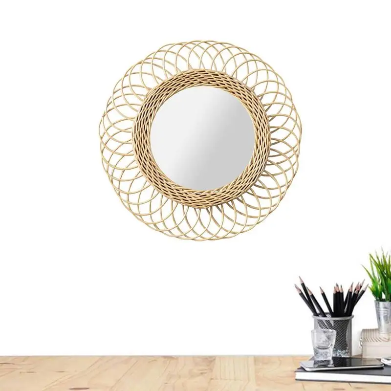 

Rattan Mirror Wall Hanging Decorative Mirror Makeup Mirror Living Room Mirror Home Decor Handmade Wicker Mirrors