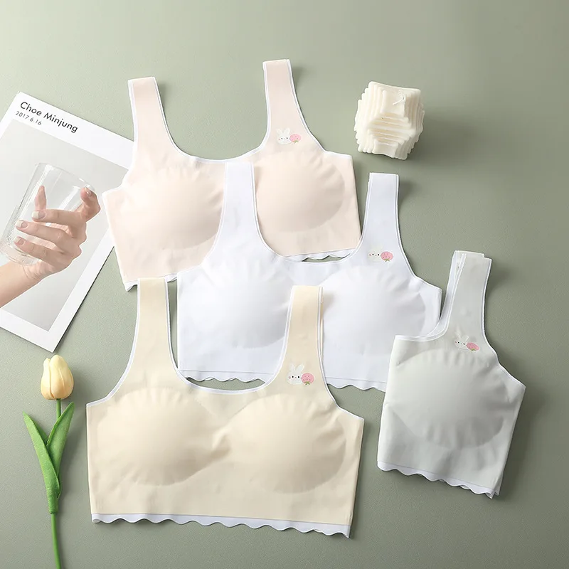 Новинка бесшовный детский бюстгальтер для девушек студенческий Длинный жилет