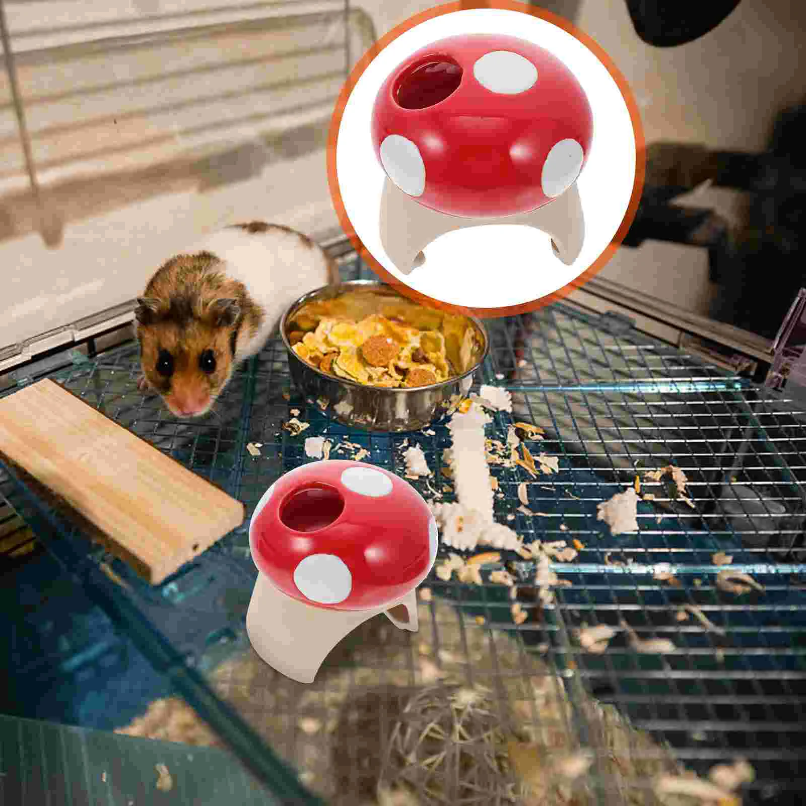 

Hamster Hideout House Ceramic Pet Mini Bed Hut Mushroom Cage Gerbil Animal Cave Accessories Chinchilla Cooling Toys Dwarf Pets