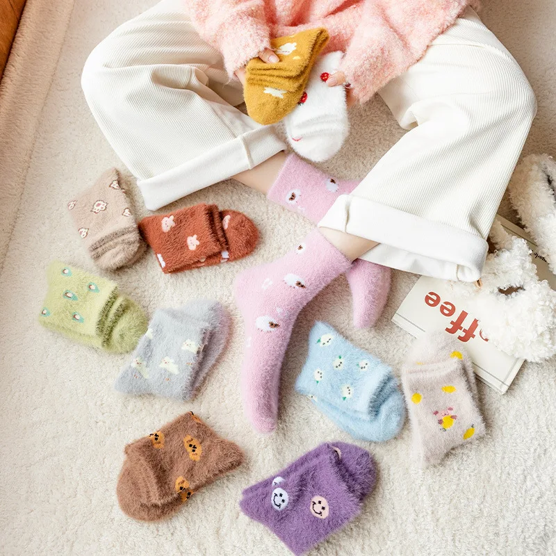 Women Warm Thick Socks Quality Warm Fluffy Winter Socks Women Cute Woolen Socks Girls Thicken Warm Home Medium Stockings