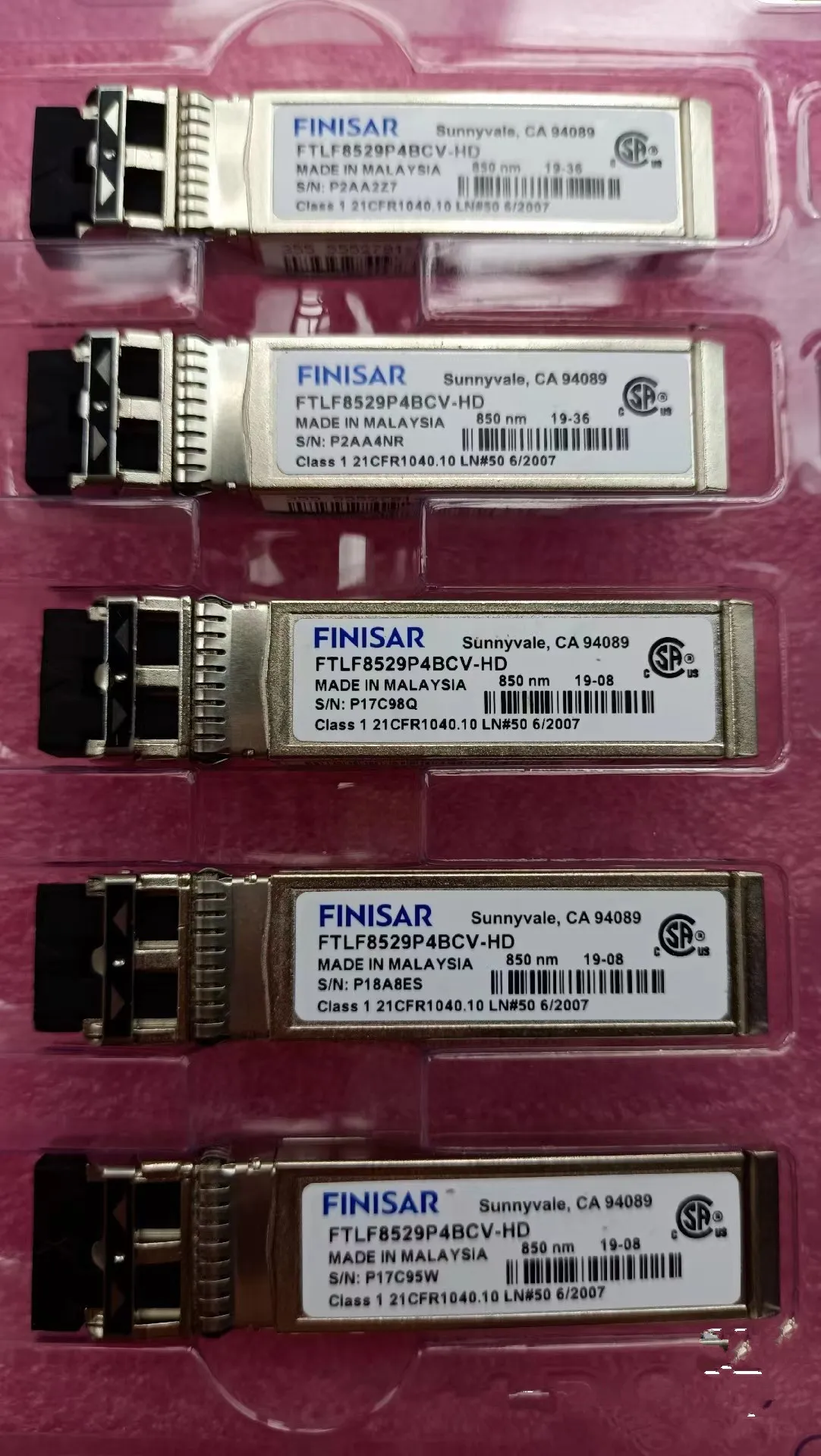 Finisar 16G Fiber Transceiver/FTLF8529P4BCV-HD, 5552781-A 16GB 850NM SW HDS SFP/Hitachi Storage Fiber Optical Module 16G