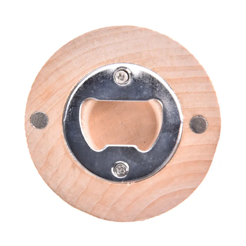 

1PC DIY Wooden Round Shape Bottle Opener Coaster Fridge Magnet Decoration Beer Bottle Opener