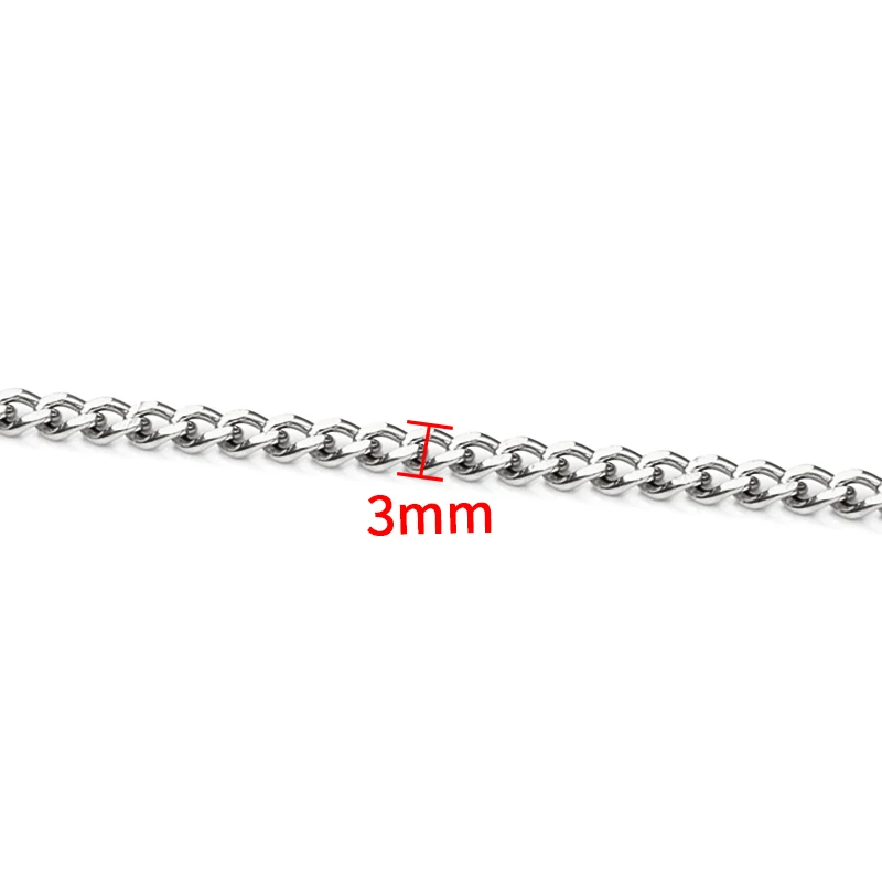New Width 2.2mm/3mm Plated-Gold Cuban Chains Stainless Steel Ornament Jewellery Making Supplies Accessorie DIY Fashion Style
