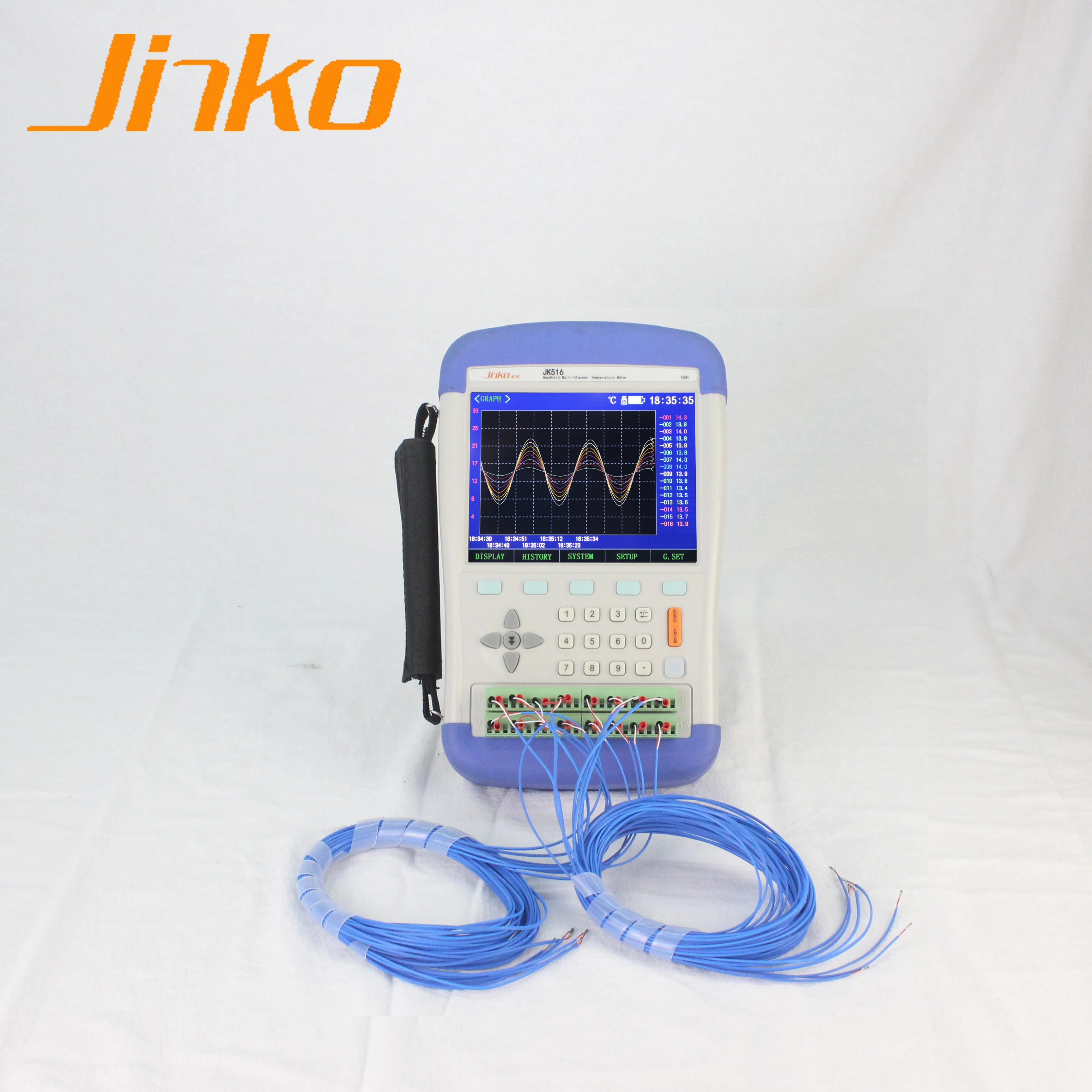 

Jinko JK508 Handheld 8 Channel Temperature Data Logger Best Data Logger J/K/T/E/S/B/N/R/ Type Thermocouple Thermometer