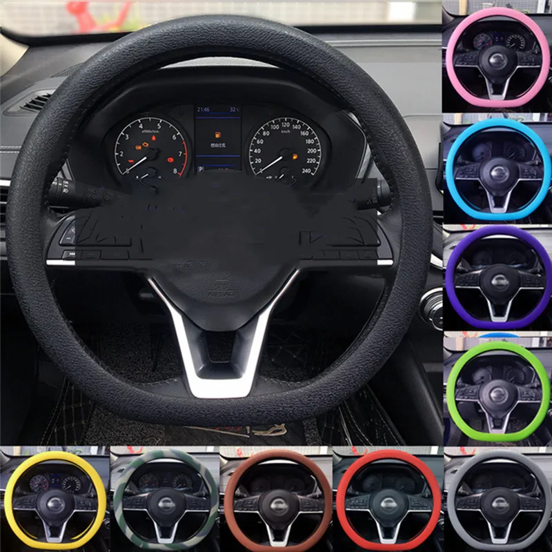 

Car Styling Universal Car Silicone Steering Wheel Glove Cover Texture Soft Multi Color Soft Silicon Steering Wheel Accessories