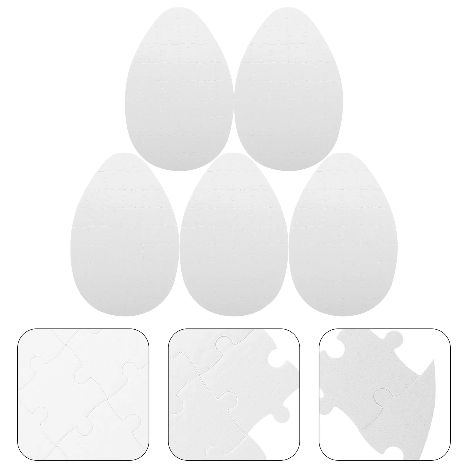 

5pcs Blank Sublimation Puzzle Heat Transfer Printing Puzzle DIY Blank Egg Shape Puzzle