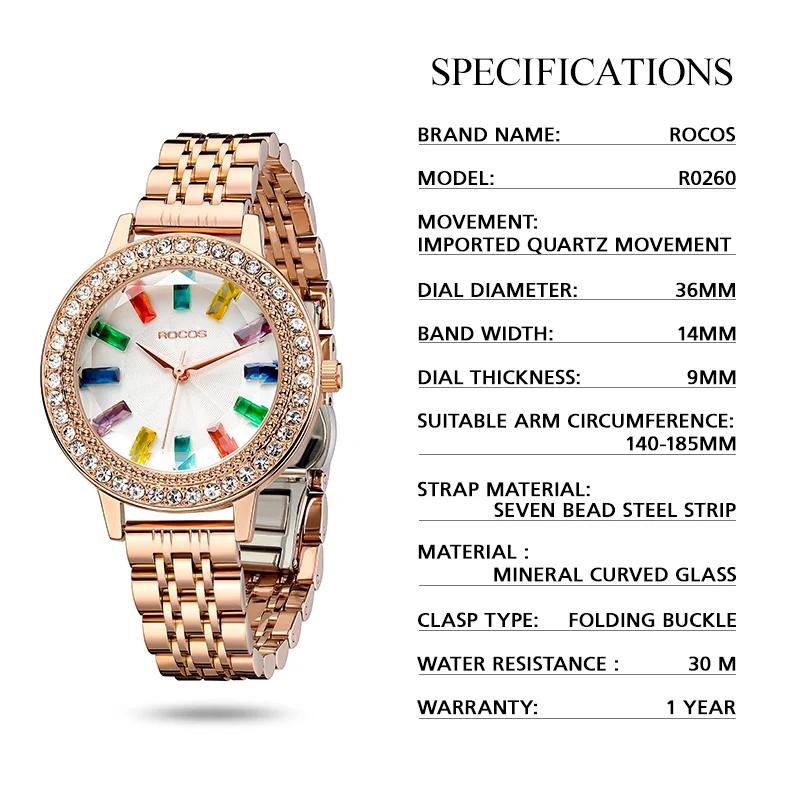 ROCOS Women Watches Luxury High Quality 2022 Best Selling Women Watches Luxury Female Watch Fashion Ladies Quartz Watch R00260 enlarge