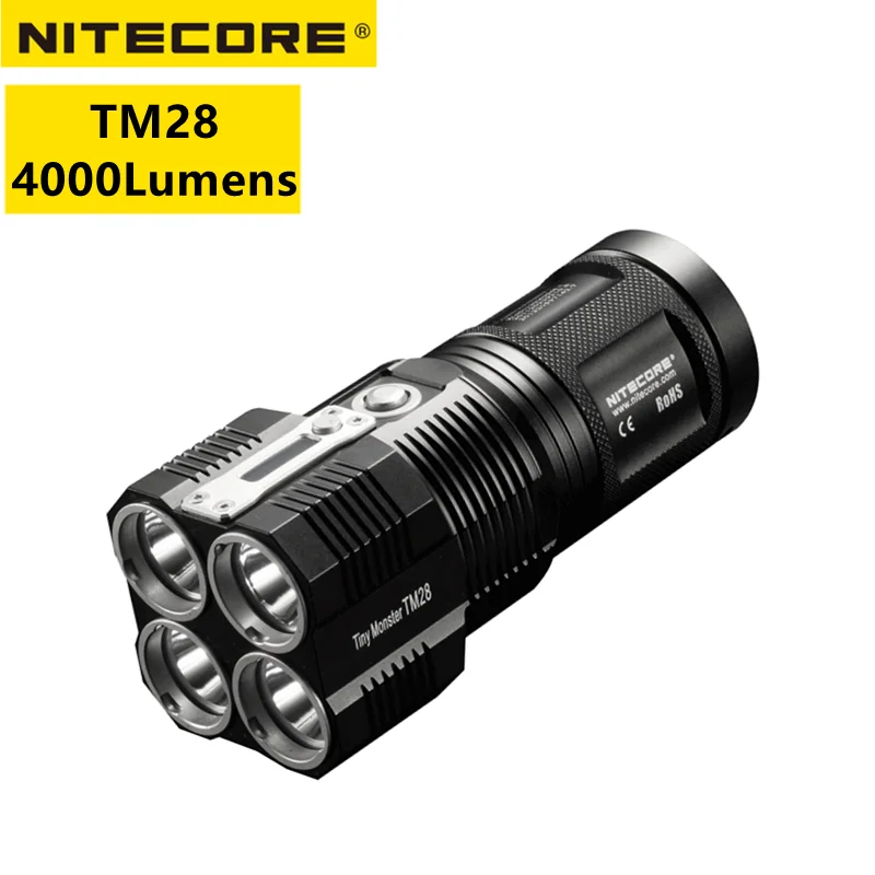 

Оригинальный фонарик NITECORE TM28, 6000 люмен, USB, перезаряжаемый мощный фонарик, 8 режимов освещения, 4 батареи