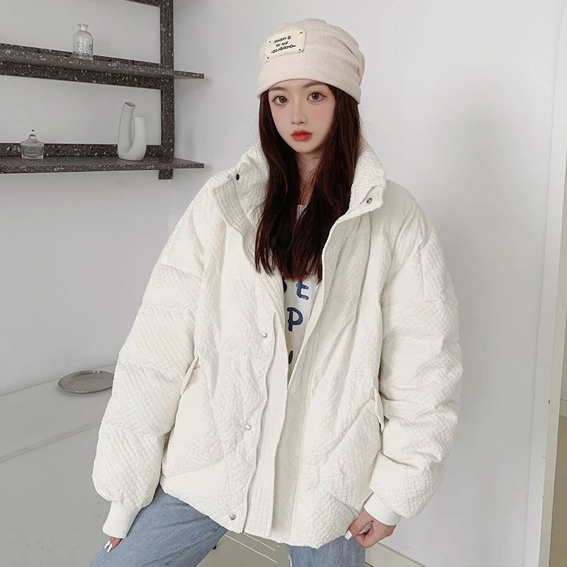 2023 Winter Coat Women New Fashion Kpop Loose Cotton Clothes Short Thickened Bread Coat