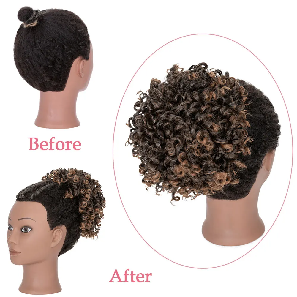 Пучки для вьющихся волос Benehair женщин синтетический вьющийся хвост на шнурке