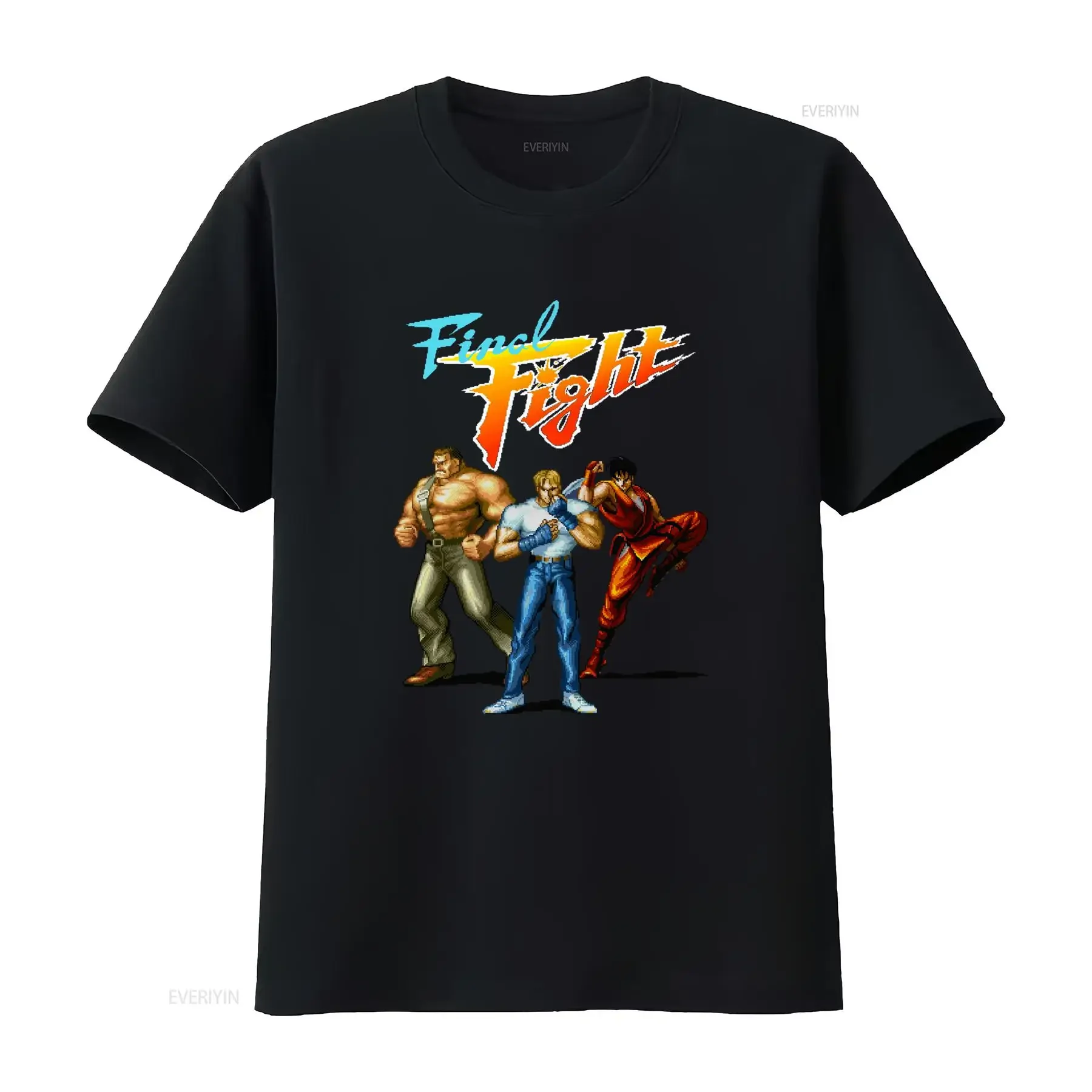 Фото Винтажная футболка унисекс с принтом обложки игры Final Fight для SNES Arcade, стильная, удобная, повседневная, модная №1