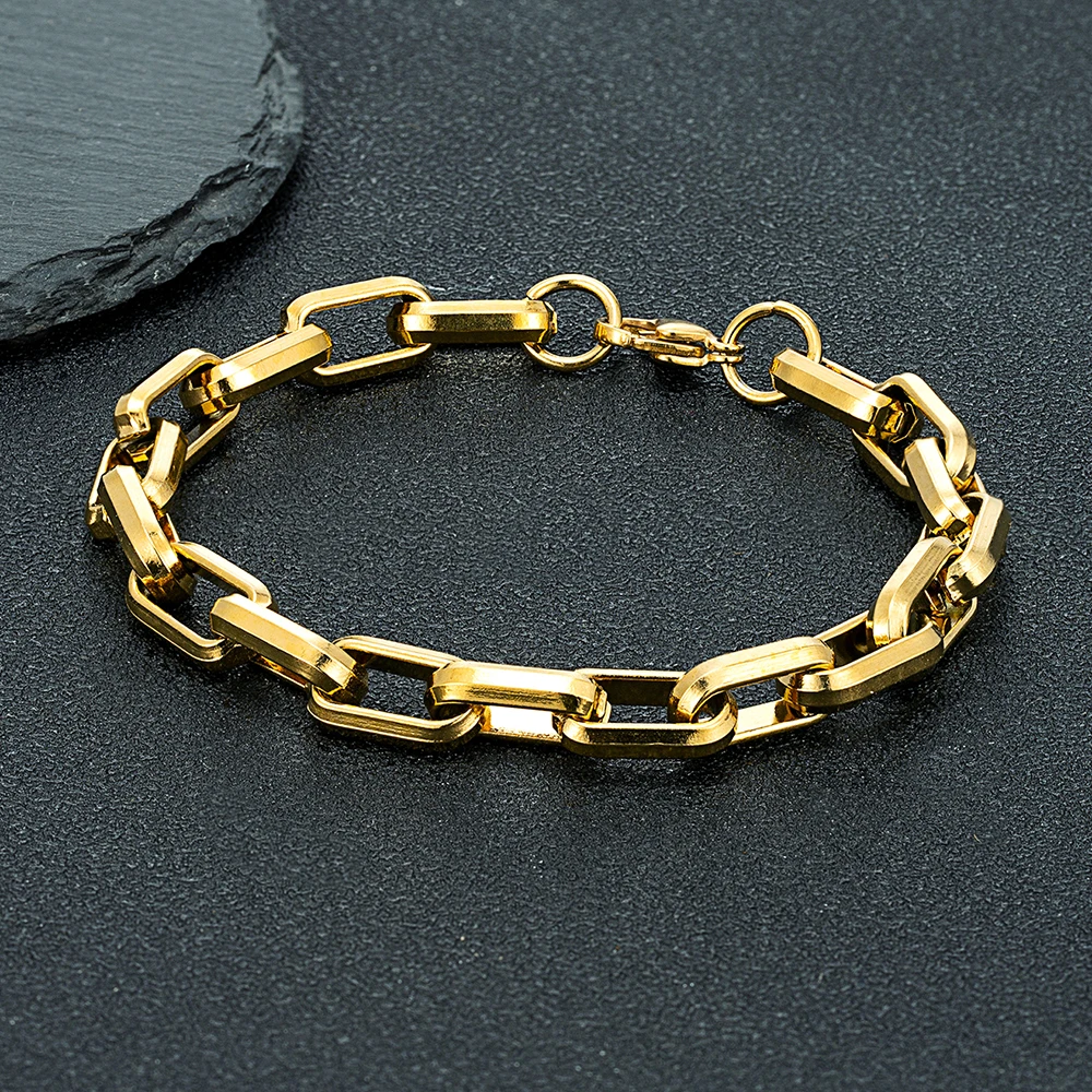 Винтажный локомотив черный Золотой Цвет Скрепка-зажим цепь браслет для мужчин