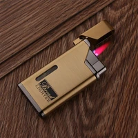 metal body ultra thin personality butane gas lighter creative high temperature red flame windproof inflatable cigarette lighter