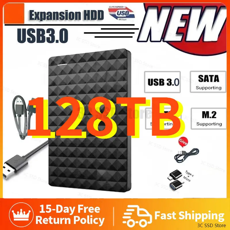 

Дополнительный внешний жесткий диск 128 ТБ, 1 ТБ, USB 2,5, внешний жесткий диск емкостью дюйма, внешний жесткий диск для компьютера, портативный