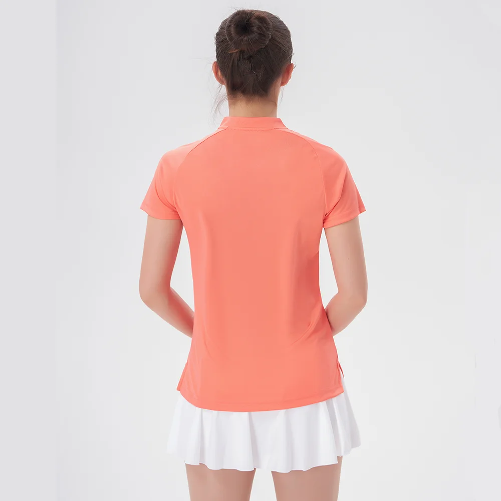 Women's Golf Wear Summer 2023 Golf Women Clothing Moisture Wicking T-shirt V-neck Short Sleeve Shirt Small Collar Quick Dry Tops