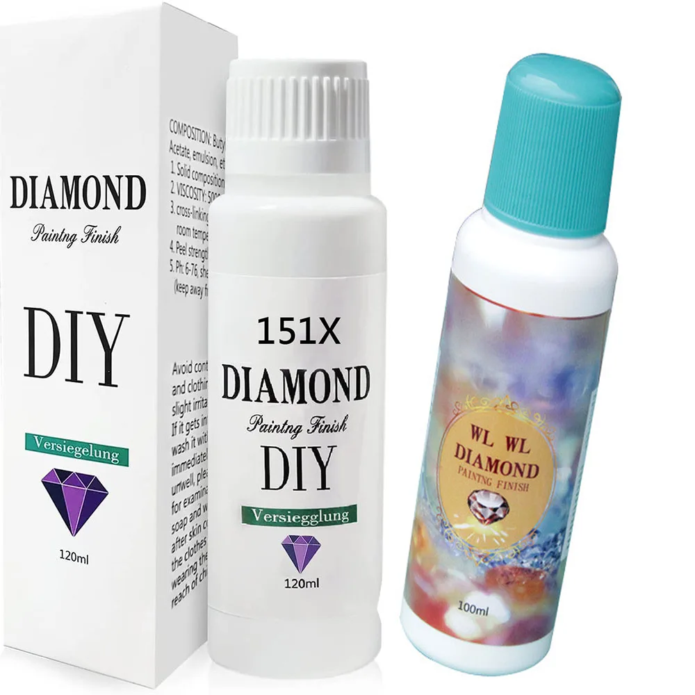 

2pcs DIY Diamond Painting Conserver Permanent Hold & Shine Effect Sealer Brightener Glue And Sticky diamond glue for 5D Diamond