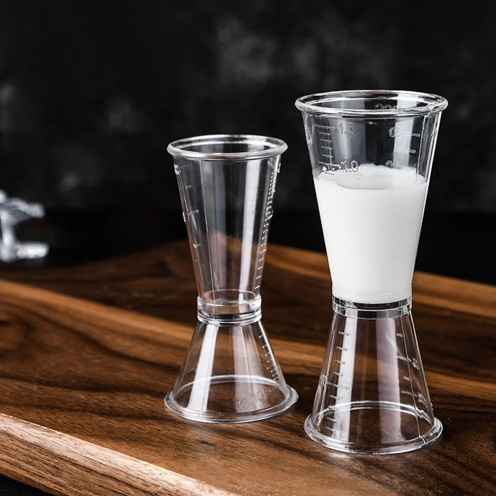 

Plastic Double-ended Measuring Cup Bartender Jigger Tool Double-head Martini Ounce Device Cocktail Glasses