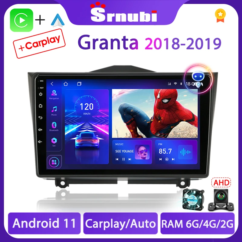 Srnubi 2 Din Android 10 0 для LADA BA3 Granta Cross 2018 2019 навигация GPS 2din 4G WiFi RDS DSP Carplay Стерео DVD