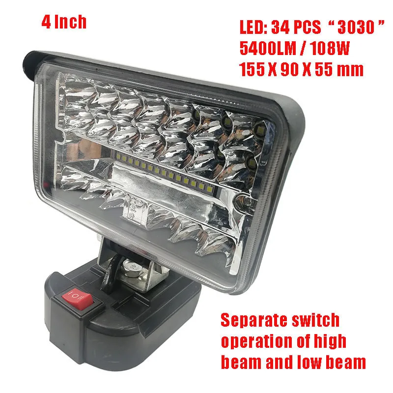 

Светодиодный фонасветильник для улицы, уличный Точечный светильник 18 в с литиевым аккумулятором Makita BL1430 BL1830, USB светильник с USB