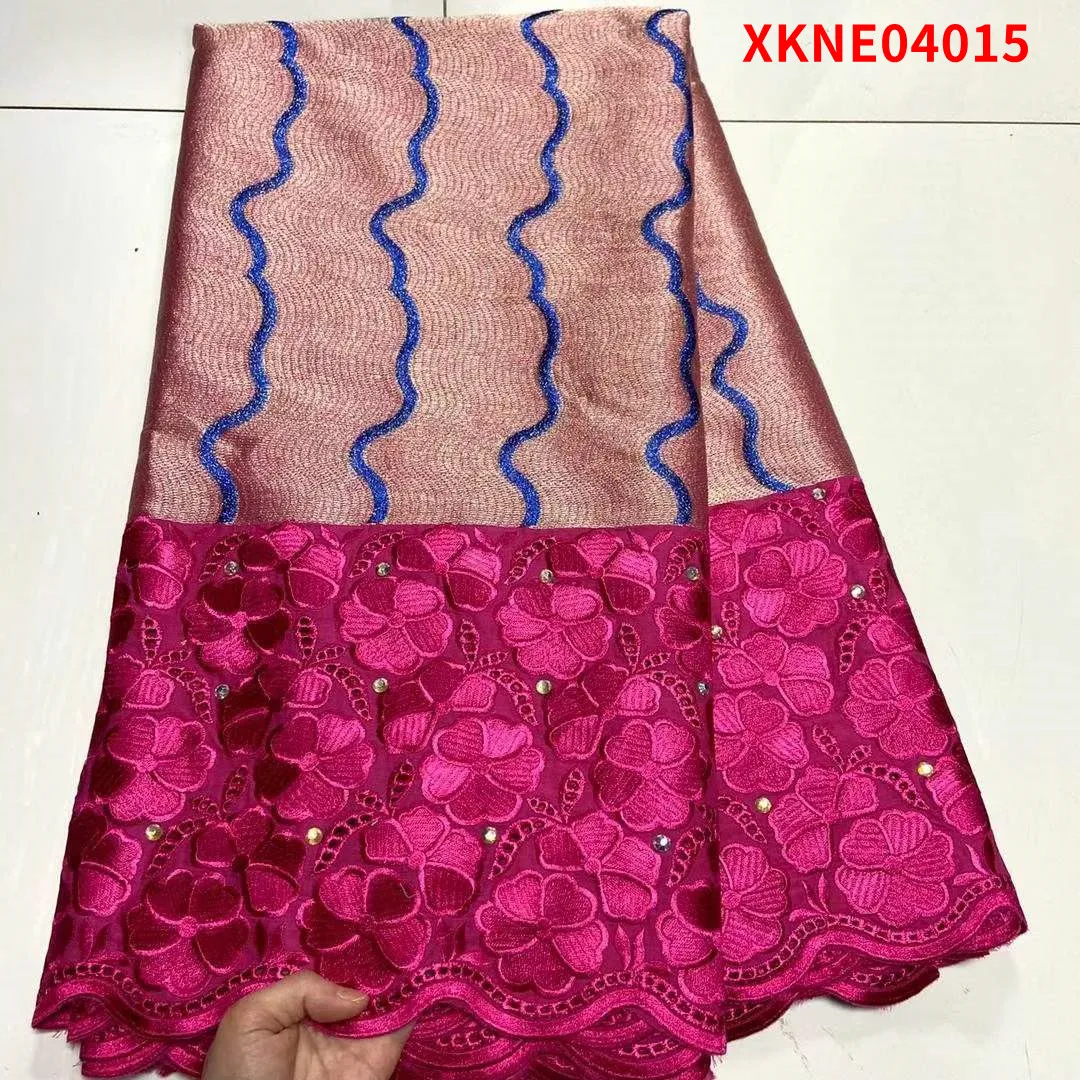 

Нигерийская блестящая износостойкая ткань с принтом для шитья одежды XKNE04015