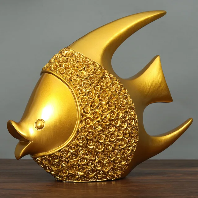 Современные счастливые золотые рыбы аксессуары из смолы домашняя гостиная