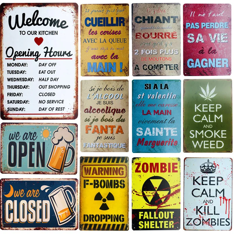 

Metal Tin Sign Warning Texts Danger No Damping Shabby Vintage Rust Pin Up Wall Plaques Decor Workshop Garage Tin Plate Signs