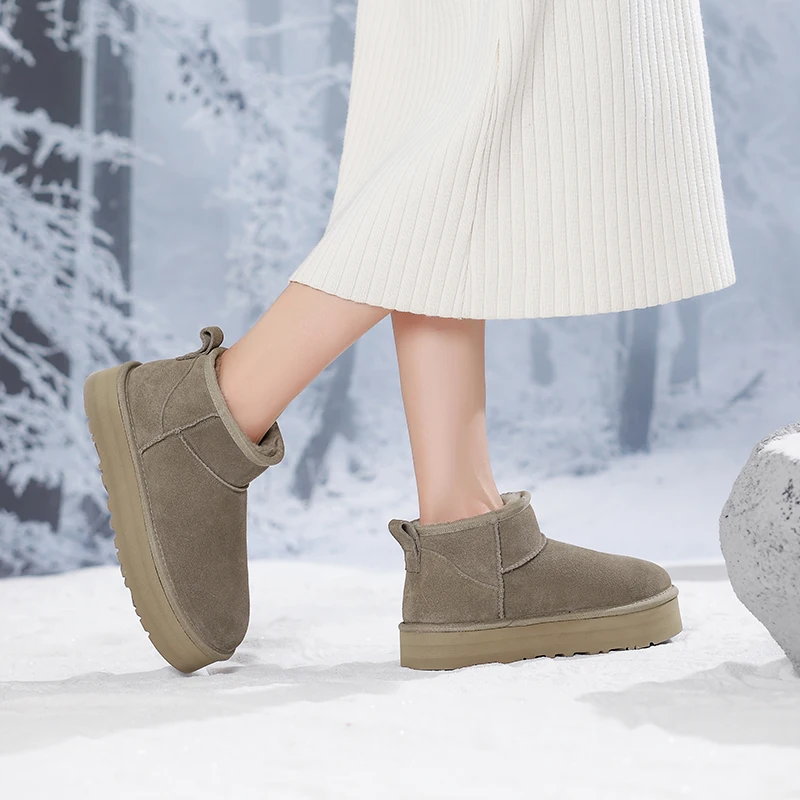 Женские зимние ботинки из замши на платформе размер 35 - 43 цвет в ассортименте