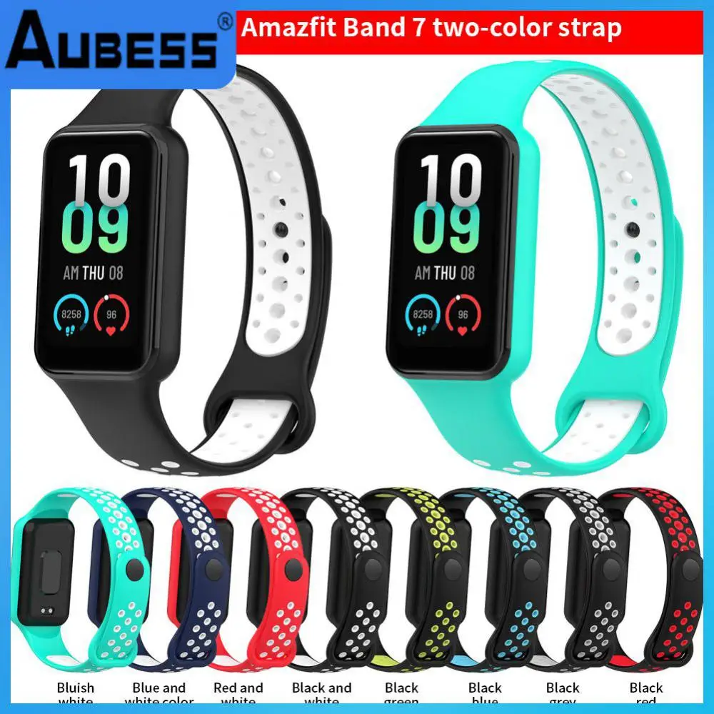 

Smart Accessories Soprt Wristband Two-color Replacement Bracelet For Amazfit Band7 Breathable Wristband Smartwatch Band