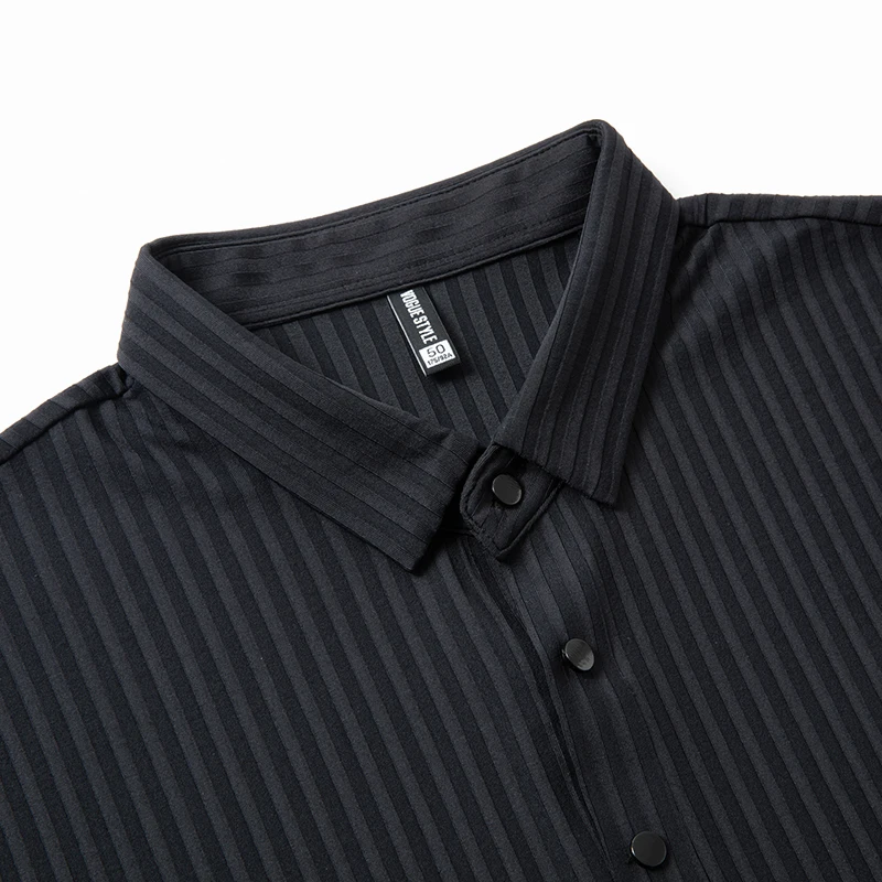 Рубашка-поло мужская из шелка и хлопка деловая Повседневная Свободная