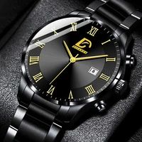 reloj hombre fashion mens stainless steel watches luxury calendar quartz wrist watch men business casual watch relogio masculino