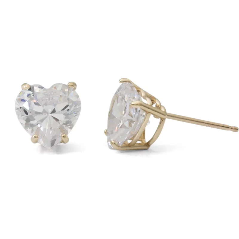 

Brilliance Fine Jewelry Simulated Diamond 10kt Gold Heart-Shape Stud Earrings