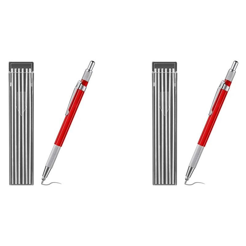 

2 шт. карандаш для сварки с 24 серебряными заправками, металлический маркер, механические сварочные карандаши, красные