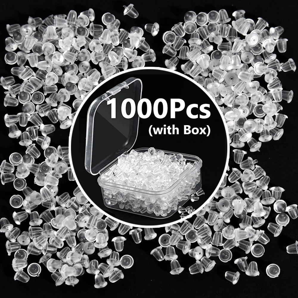 

1000/500Pcs Soft Silicone Rubber Clear Earring Back Stoppers For Stud Earrings DIY Jewelry Making Earring Findings Accessories